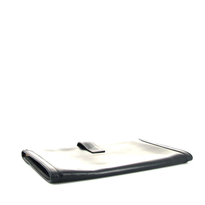 Pochette Hermes Jige in pelle box blu marino - Detail D4