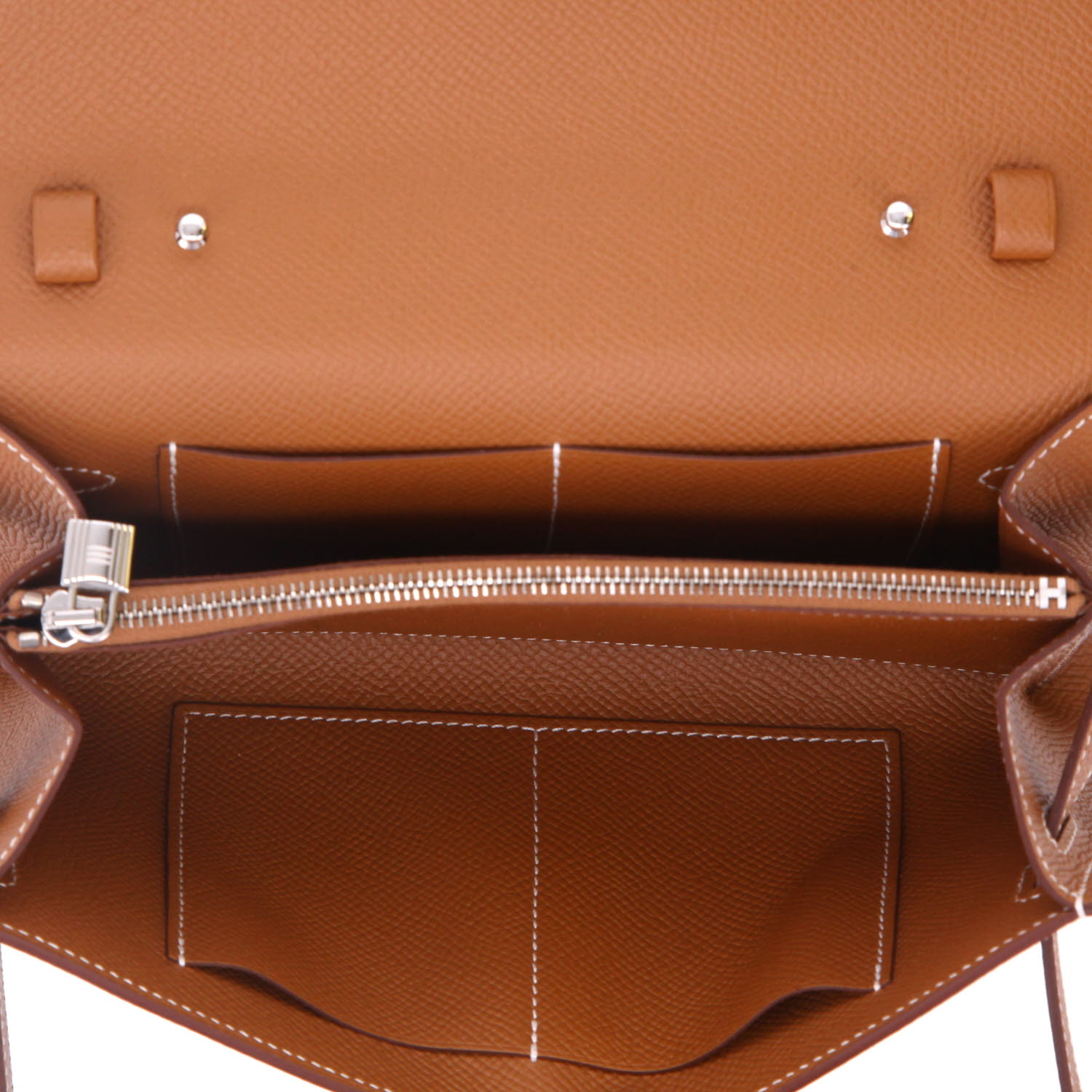 Hermès Kelly To Go handbag/clutch in gold epsom leather - Detail D3