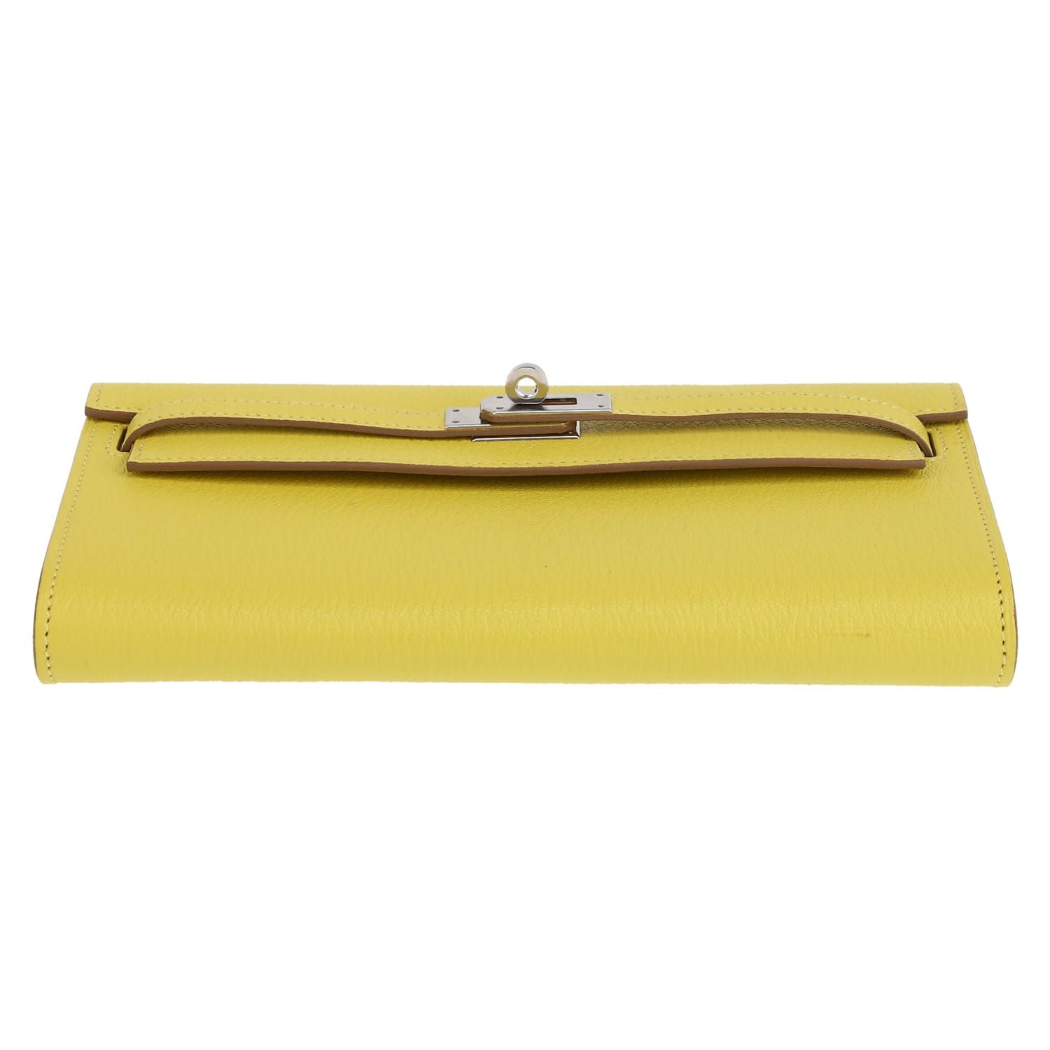 Hermès Kelly To Go handbag/clutch in yellow Mysore leather - Detail D1