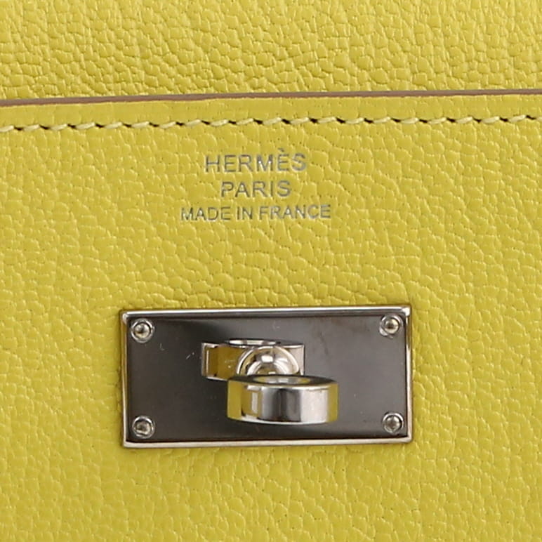 Bolso/bolsito Hermès Kelly To Go en cuero Mysore amarillo - Detail D2