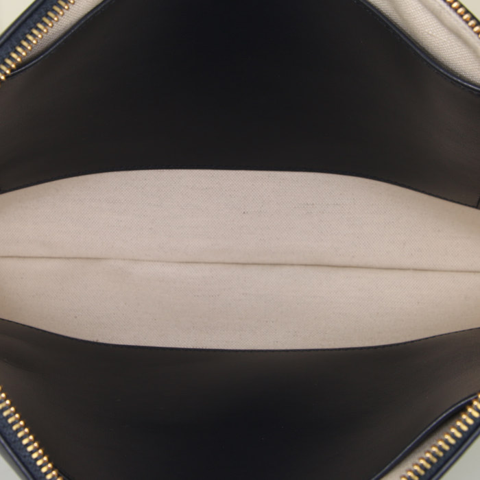 Dior Pochette Daily en cuir bleu et blanc - Detail D2