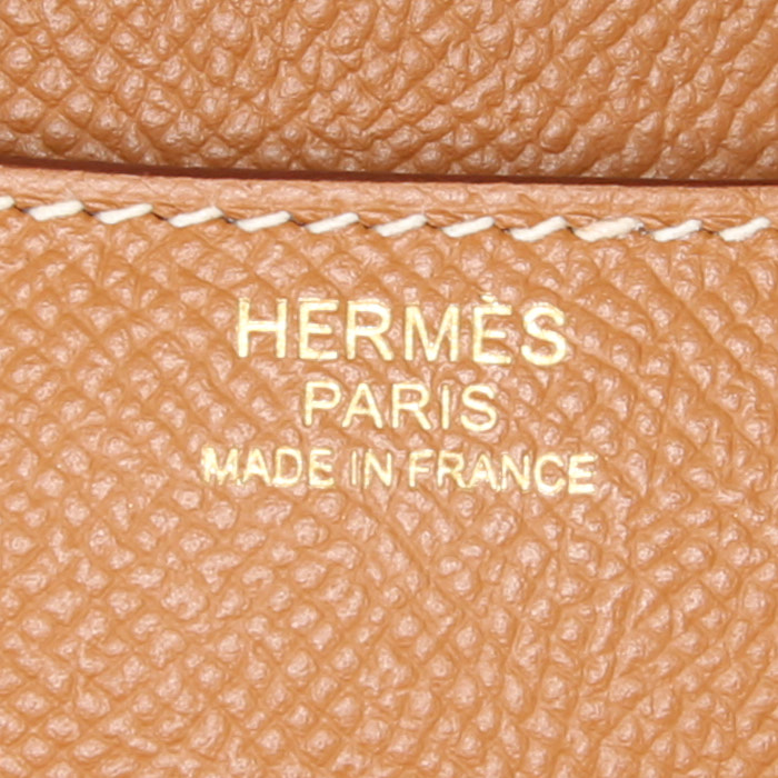 Sac à main Hermes Constance en cuir epsom gold - Detail D4