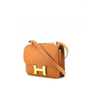 Bolso de mano Hermes Constance en cuero epsom color oro