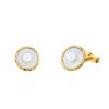 Mikimoto pair of cufflinks in 14 carats yellow gold,  mother of pearl and pearls - 00pp thumbnail