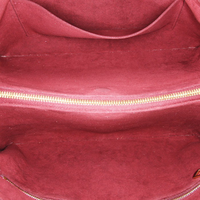 Bolso de mano Louis Vuitton  Soufflot MM en lona Monogram marrón y cuero natural - Detail D3