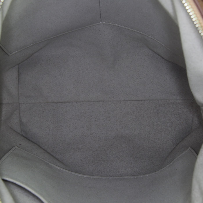 Sac à main Louis Vuitton Haumea en cuir Mahina rose et cuir grainé rose - Detail D3