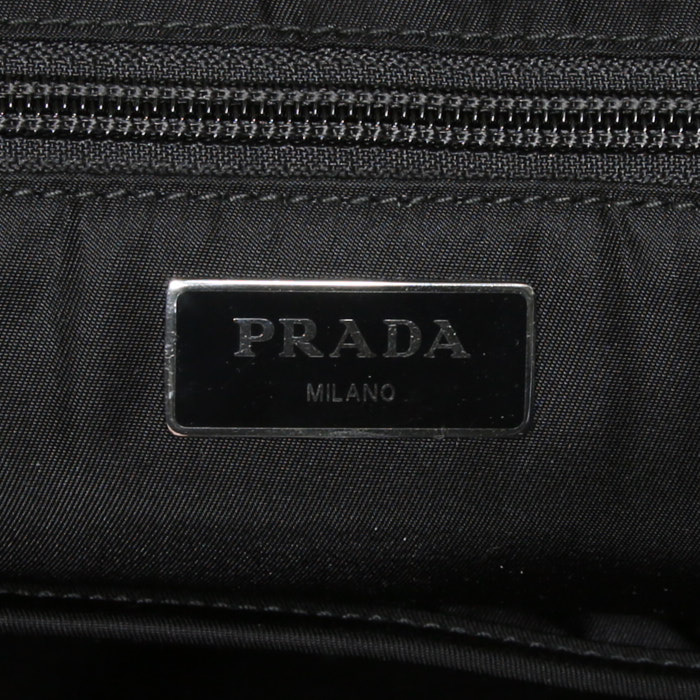 Mochila Prada Nylon Backpack en lona y cuero azul marino y negra - Detail D3