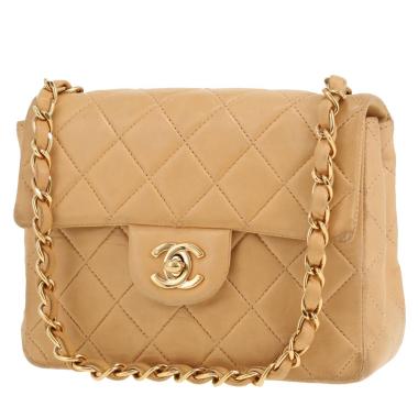 Borsa a tracolla Chanel Timeless Mini in pelle trapuntata beige