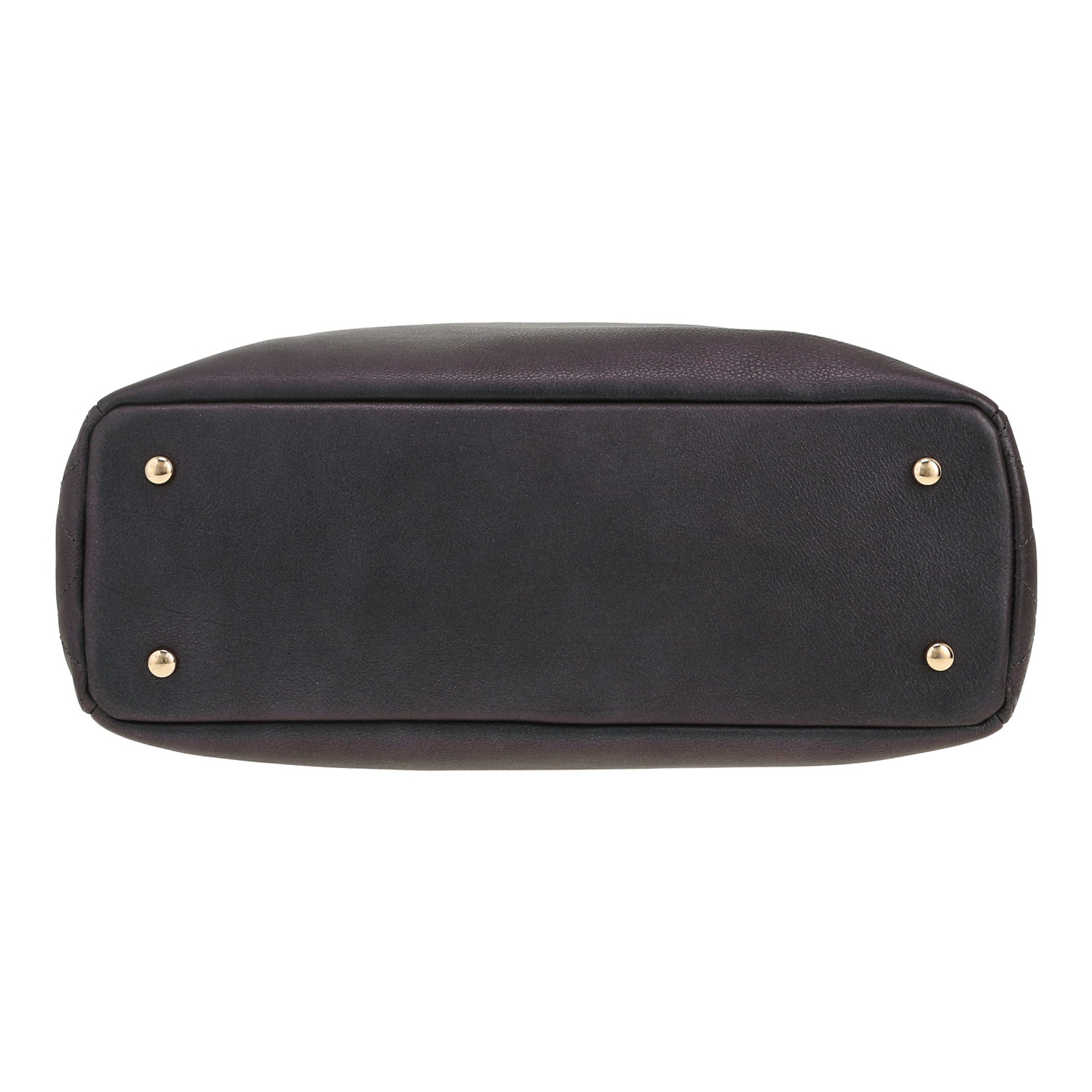 Sac cabas Chanel Grand Shopping en cuir irisé bleu - Detail D1