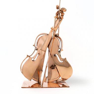 Arman, "Violon éclaté" sculpture, in polished bronze, signed and numbered, with its certificate of authenticity, of 2005