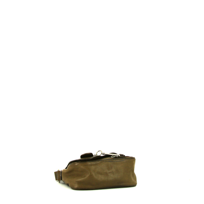 Borsa da spalla o a mano Dior Gaucho in pelle marrone - Detail D4
