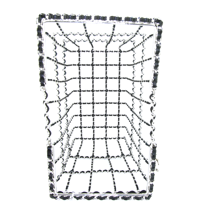 Panier Chanel Editions Limitées en métal argenté et cuir noir - Detail D2