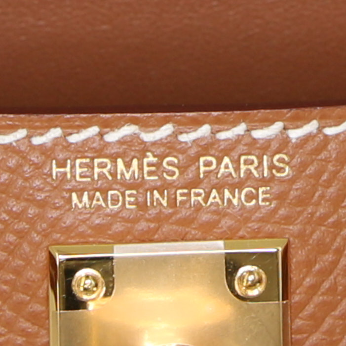 Borsa Hermès Kelly 20 cm in pelle Epsom gold - Detail D4