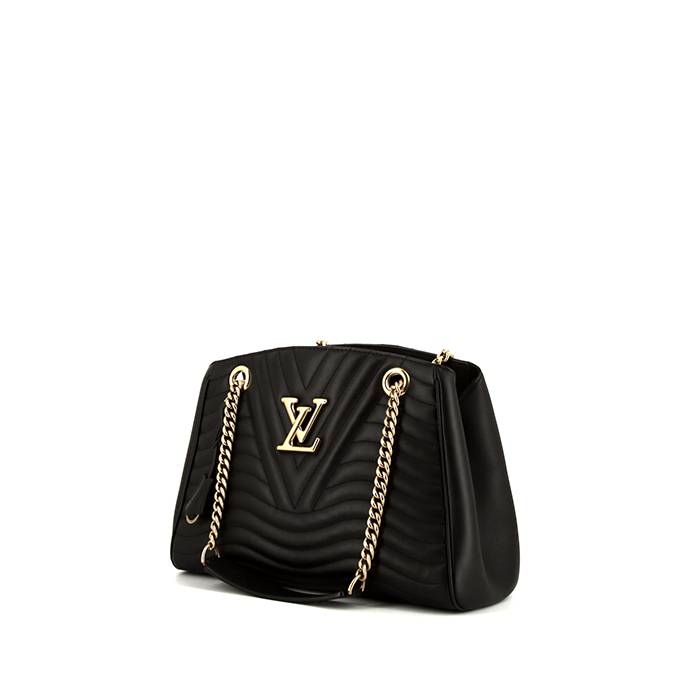 Bolso de mano Louis Vuitton New Wave en cuero acolchado con motivos de espigas negro - 00pp