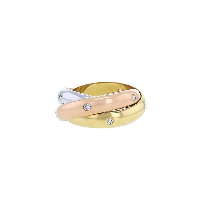 Cartier Trinity medium model ring in 3 golds and diamonds - 00pp
