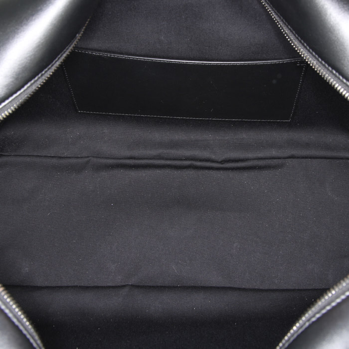 Sac de voyage Saint Laurent   en cuir noir et blanc - Detail D3