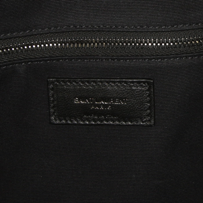 Sac de voyage Saint Laurent   en cuir noir et blanc - Detail D4