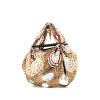 Hermès Silkit handbag in khaki, beige and brown silk and brown Barenia leather - 00pp thumbnail