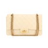 Sac bandoulière Chanel 2.55 en cuir matelassé crème - 360 thumbnail
