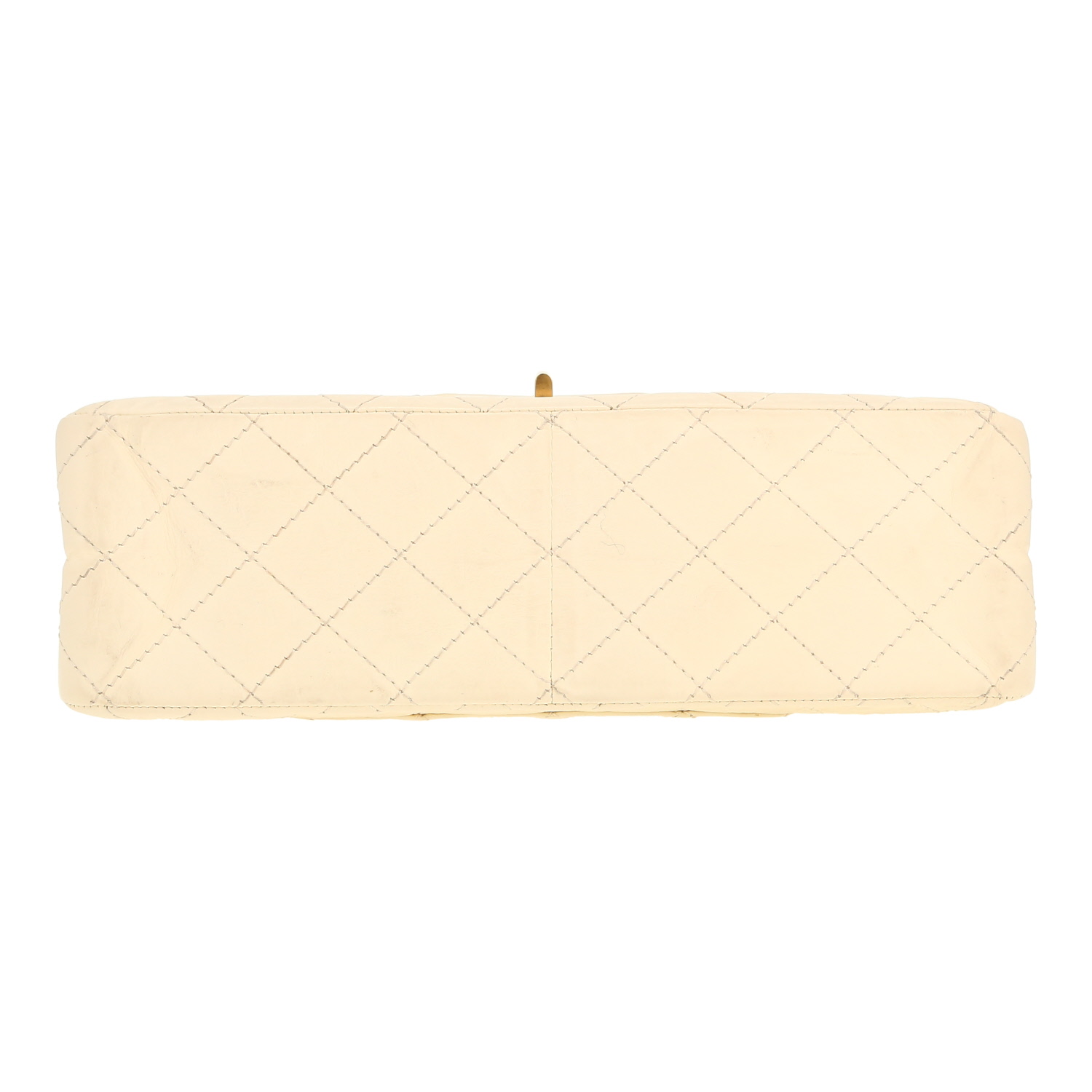 Borsa a tracolla Chanel  2.55 in pelle trapuntata color crema - Detail D1