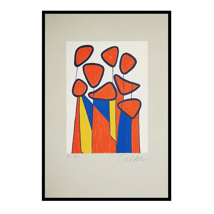 Alexander Calder, "Squash blossoms", lithographie en couleurs sur papier, signée et numérotée, vers 1972 - 00pp
