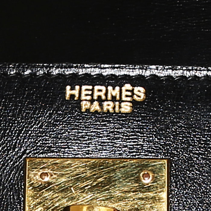 Sac à main Hermès  Kelly 32 cm en cuir box noir - Detail D4
