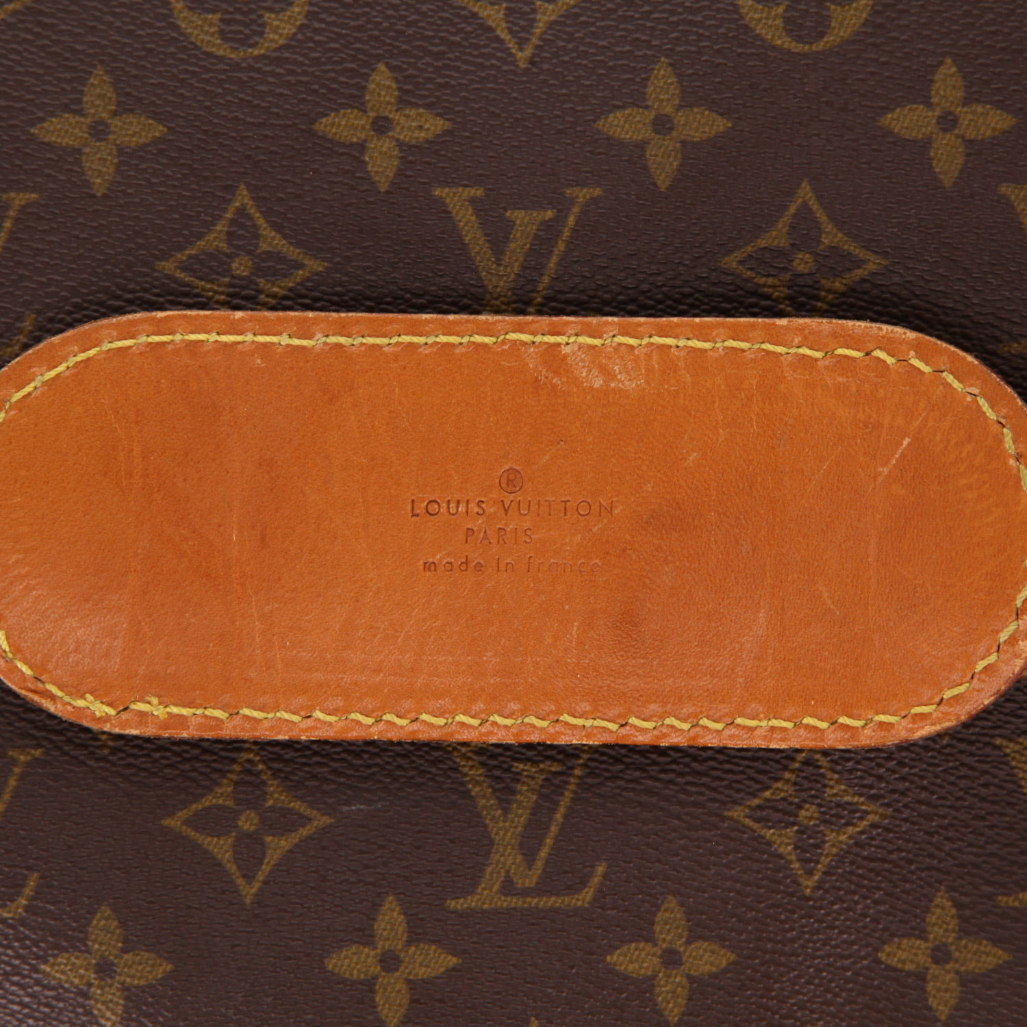 Louis Vuitton Sac de chasse travel bag in brown monogram canvas and natural leather - Detail D6