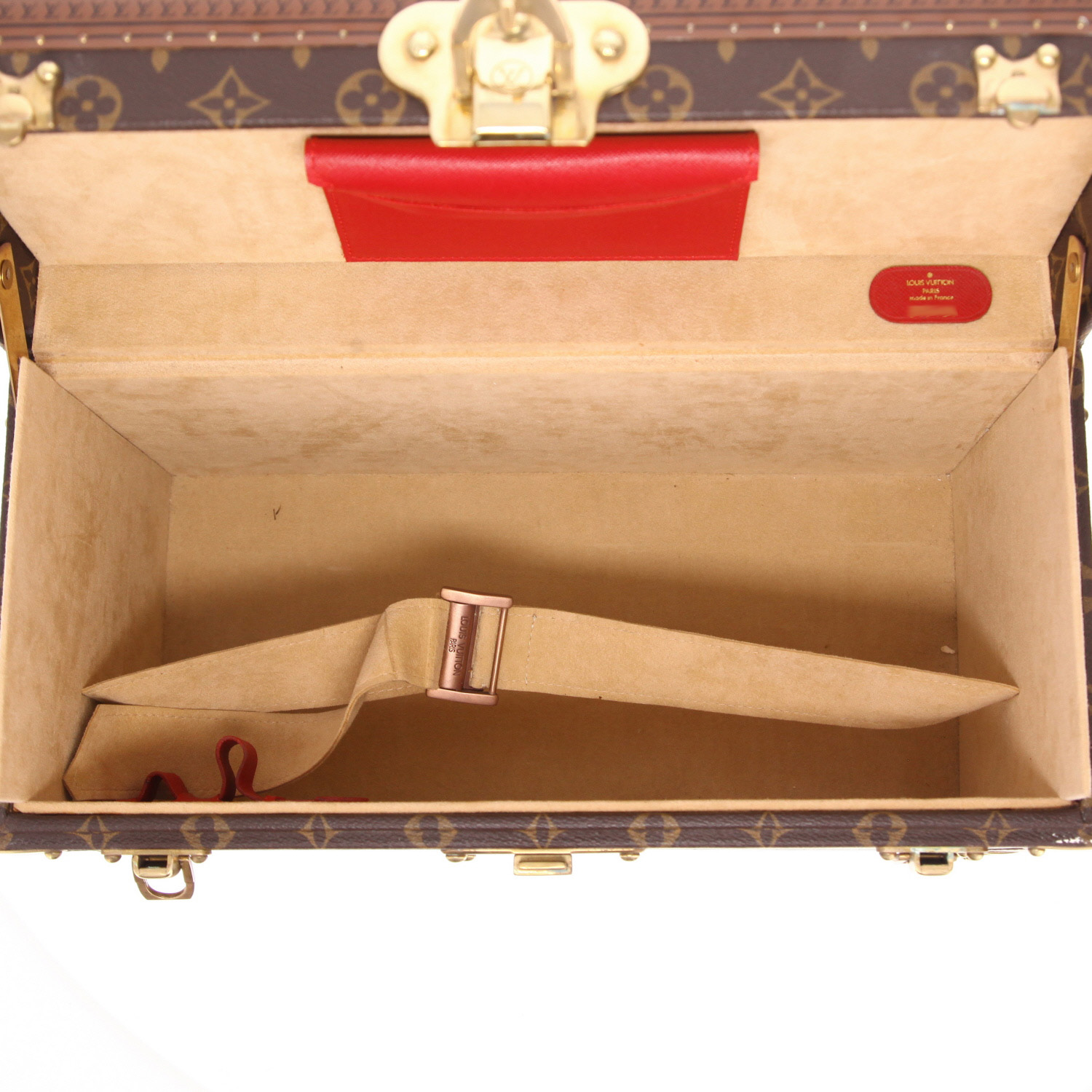 Baul Louis Vuitton Malle à livres en lona Monogram y cuero natural - Detail D3