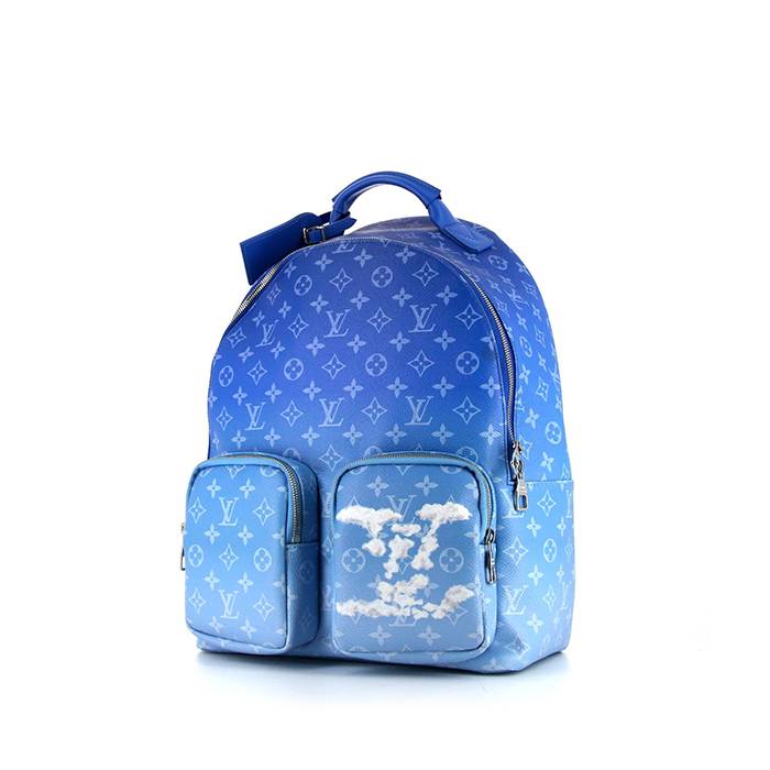 Louis Vuitton Editions Limitées Multipocket Clouds backpack in light blue and white monogram canvas and blue leather - 00pp