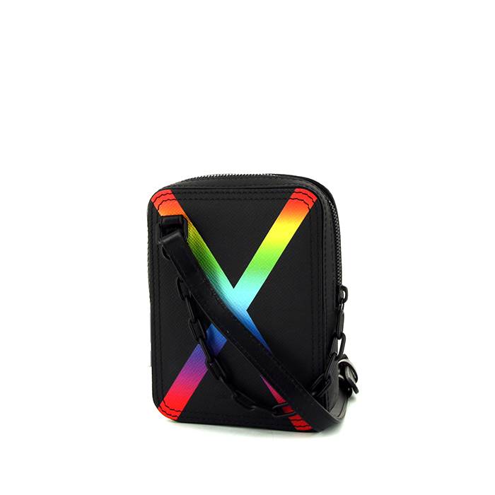 Borsa a tracolla Louis Vuitton Danube Rainbow Messenger bag in pelle taiga nera - 00pp