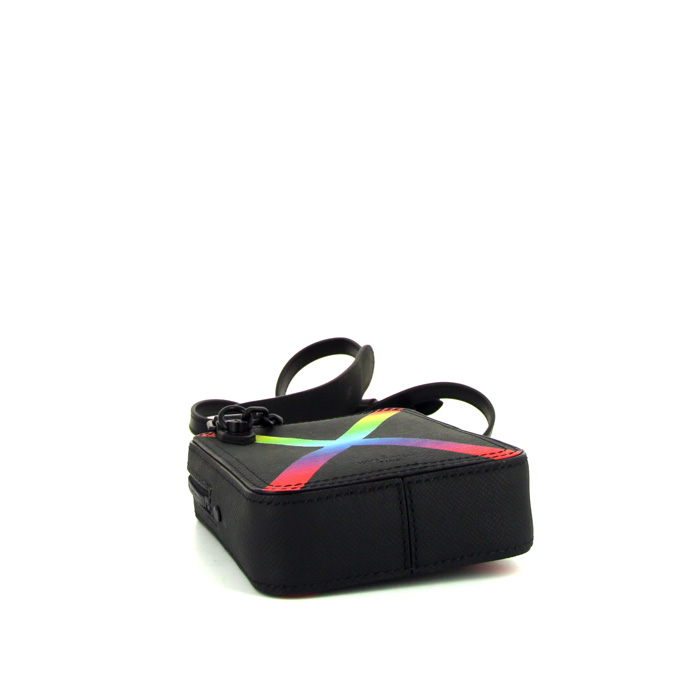 Bolso bandolera Louis Vuitton Danube Rainbow Messenger bag en cuero taiga negro - Detail D4