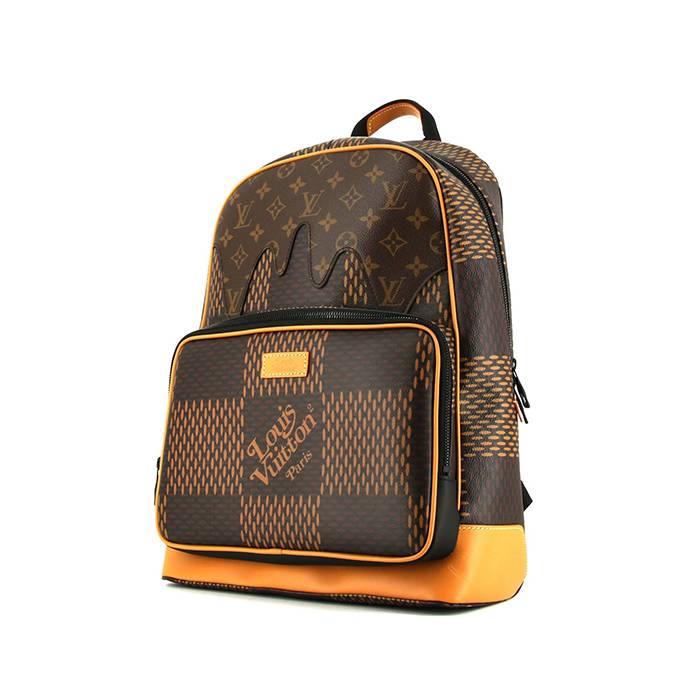 Louis Vuitton Editions Limitées Nigo Campus backpack in ebene damier canvas and natural leather - 00pp
