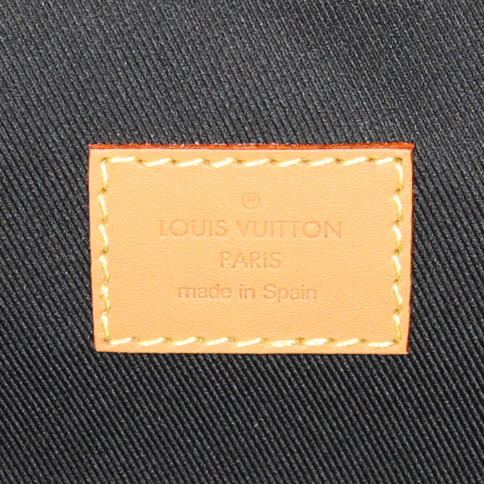 Louis Vuitton Editions Limitées Nigo Campus backpack in ebene damier canvas and natural leather - Detail D3