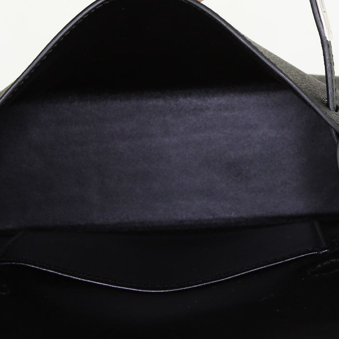 Hermes Kelly 20 cm handbag in black epsom leather - Detail D3