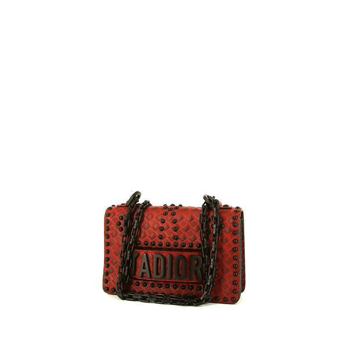 Borsa Dior J'Adior modello piccolo in pelle rossa con decoro di borchie - 00pp