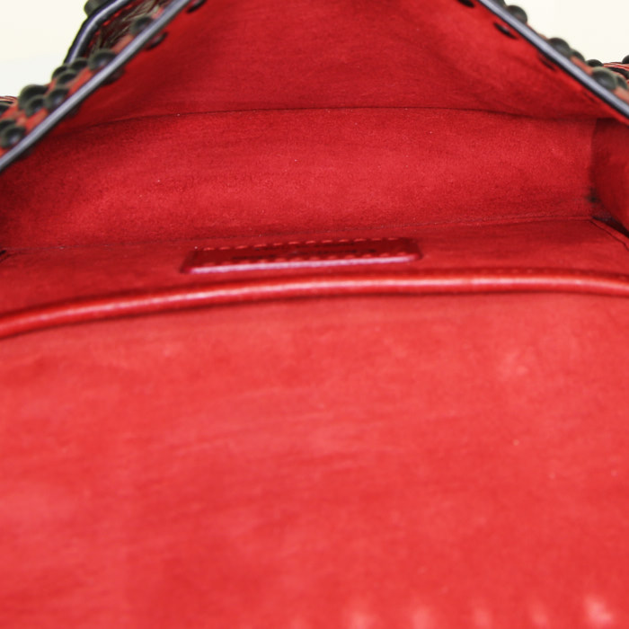 Sac à main Dior J'Adior petit modèle en cuir rouge - Detail D3