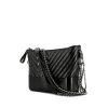 Chanel Gabrielle  medium model shoulder bag in black chevron quilted leather - 00pp thumbnail