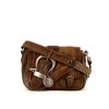 Dior Gaucho bag worn on the shoulder or carried in the hand in brown leather - 360 thumbnail