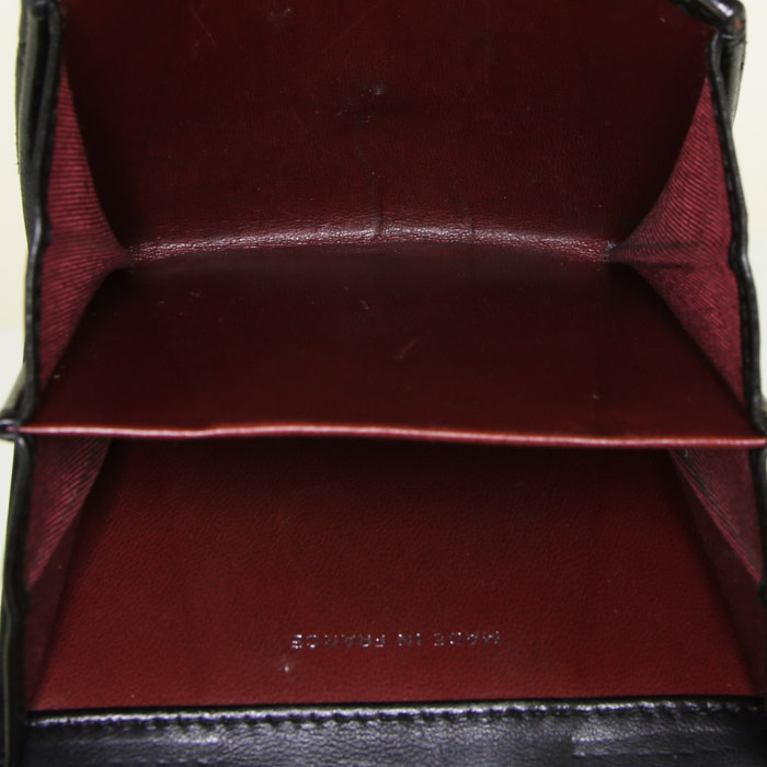 Porte-monnaie Chanel en cuir matelassé noir - Detail D2