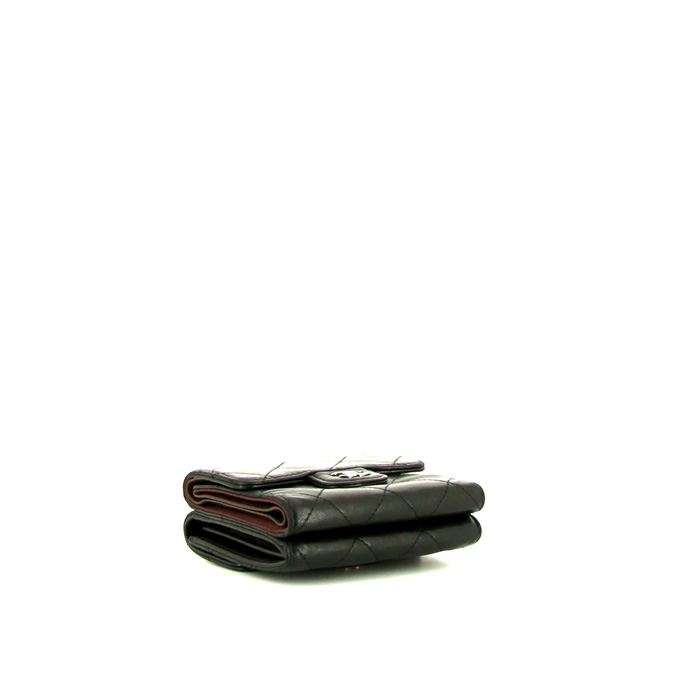 Monedero Chanel en cuero acolchado negro - Detail D4