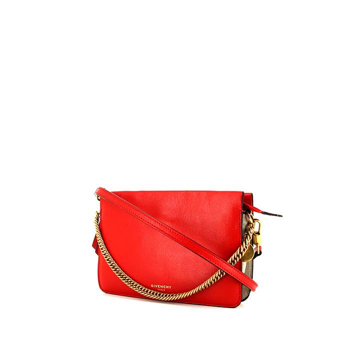 Givenchy Cross3 shoulder bag in red leather and beige suede - 00pp