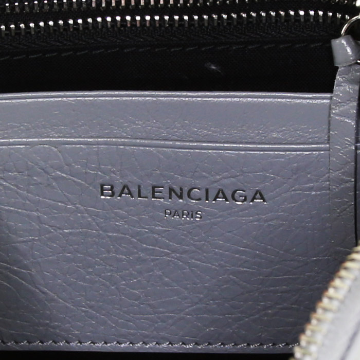Bolso bandolera Balenciaga Papier en cuero gris - Detail D3