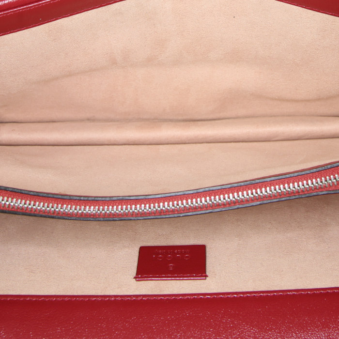 Bolso de mano Gucci Dionysus en tweed Monogram blanco y negro y cuero color burdeos - Detail D3