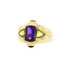 Vintage ring in yellow gold,  amethyst and peridots - 00pp thumbnail