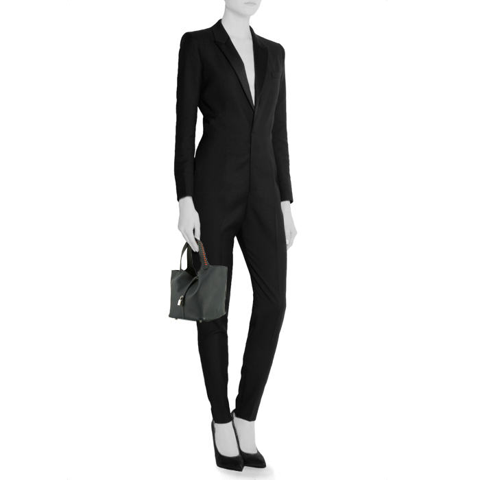 Borsa Hermes Picotin modello medio in pelle Epsom blu scuro - Detail D1