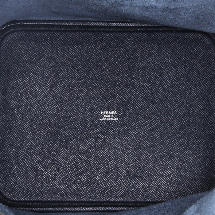 Hermes Picotin medium model handbag in dark blue epsom leather - Detail D2