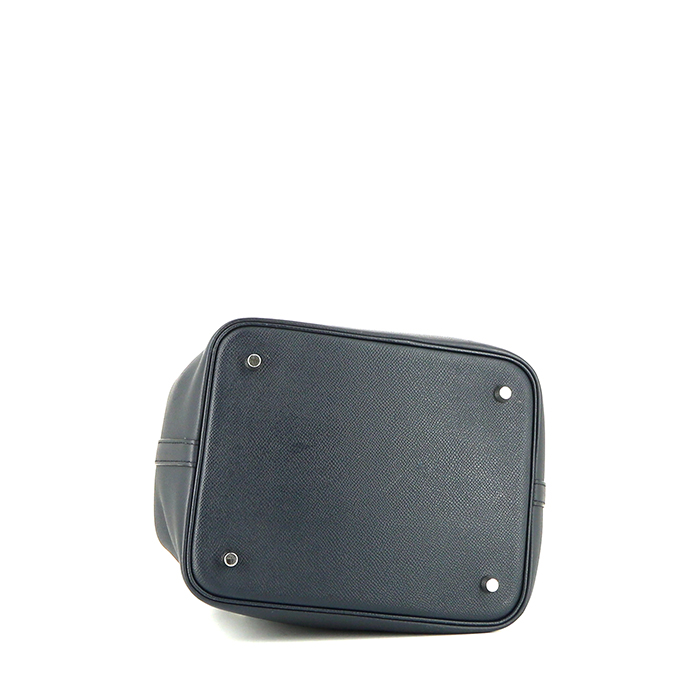 Hermes Picotin medium model handbag in dark blue epsom leather - Detail D4