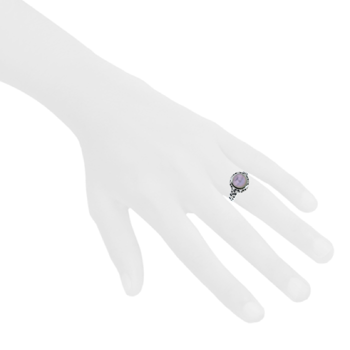 Mauboussin Perle Caviar Mon Amour ring in white gold,  diamonds and diamonds and in cultured pearl - Detail D1