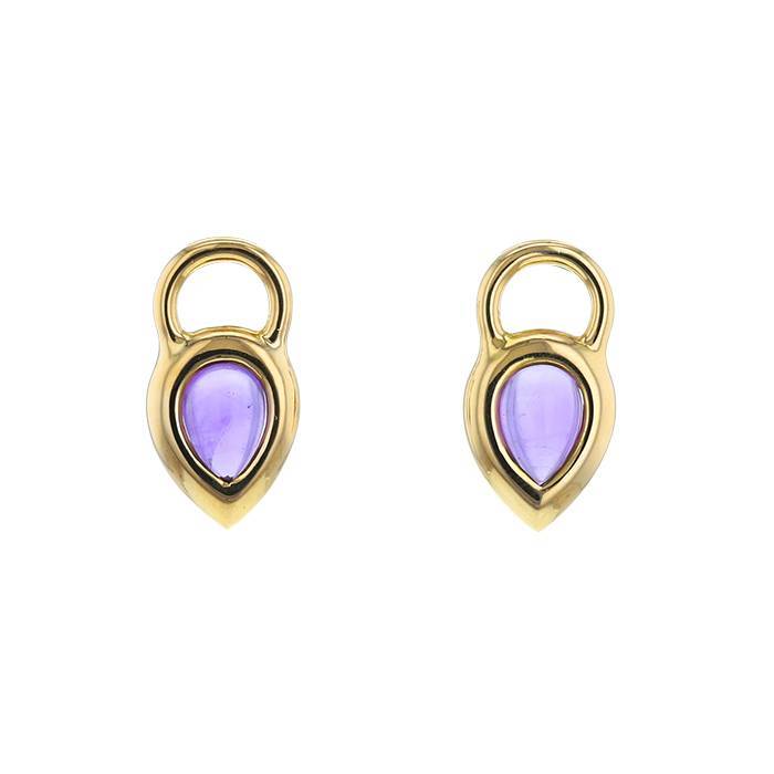 Earrings In Yellow Gold And Amethysts