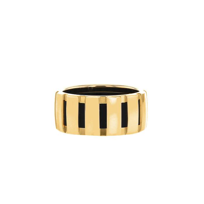 Chaumet Class One medium model ring in yellow gold and rubber - 00pp